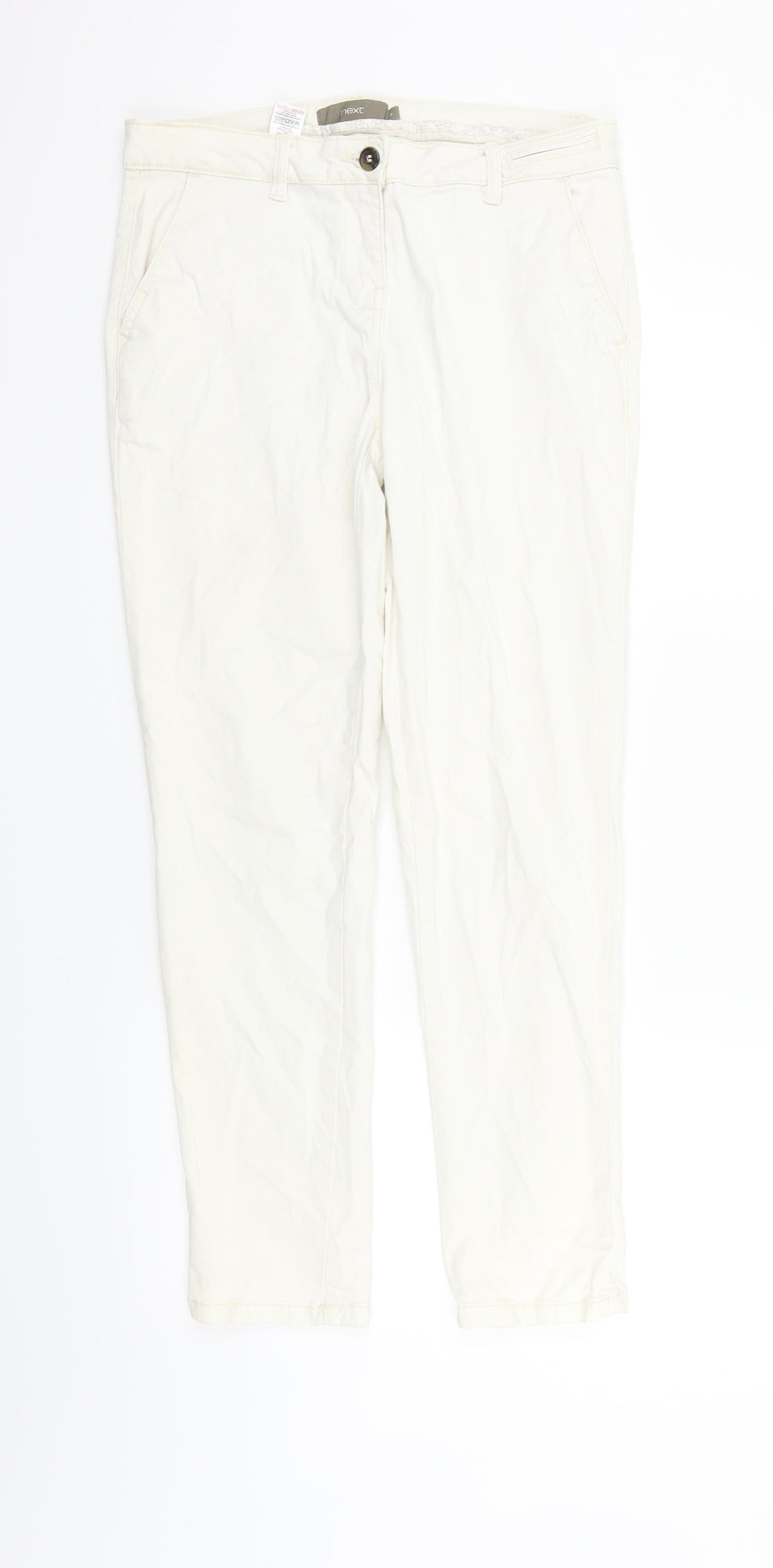 NEXT Womens White   Trousers  Size 8 L27 in