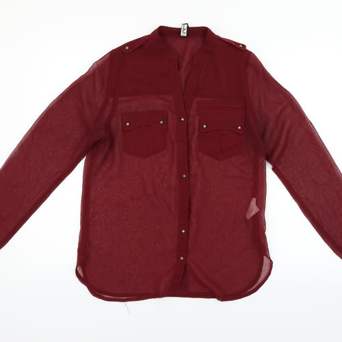 iNFLUENCE Womens Red   Basic Button-Up Size 10