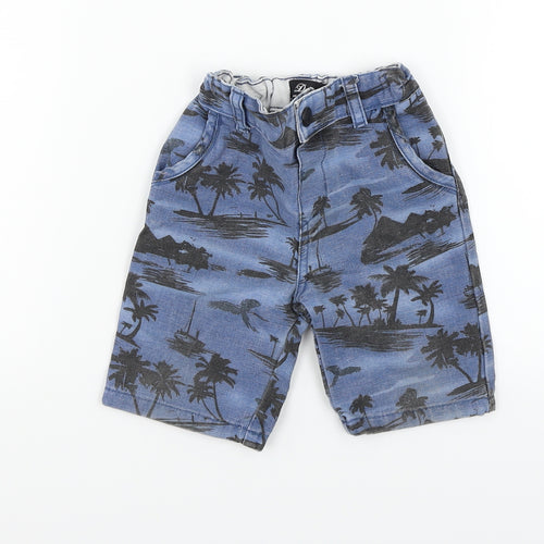 deniem & co Boys Blue Geometric  Cropped Trousers Size 18-24 Months