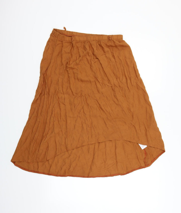 eVIE Womens Orange Houndstooth Flare Skirt Size 10