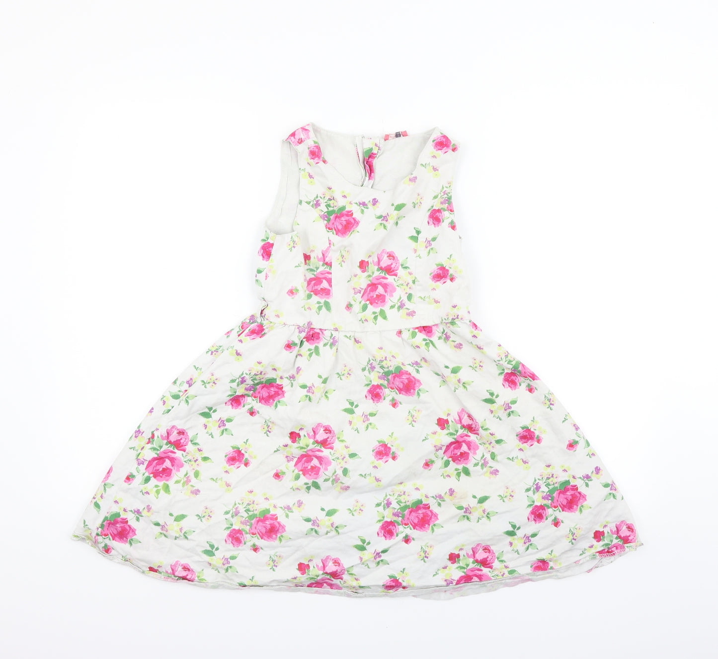 LCW Girls White Fair Isle  Fit & Flare  Size 8-9 Years