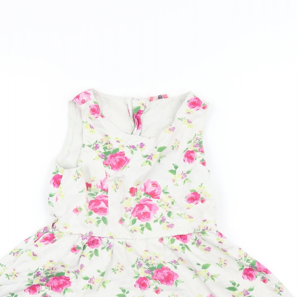 LCW Girls White Fair Isle  Fit & Flare  Size 8-9 Years