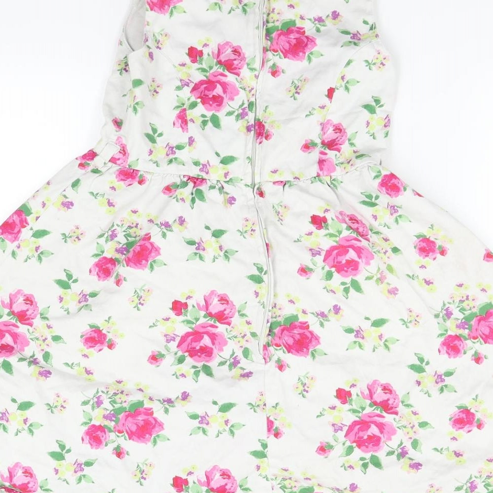 LCW Girls White Fair Isle  Fit & Flare  Size 8-9 Years