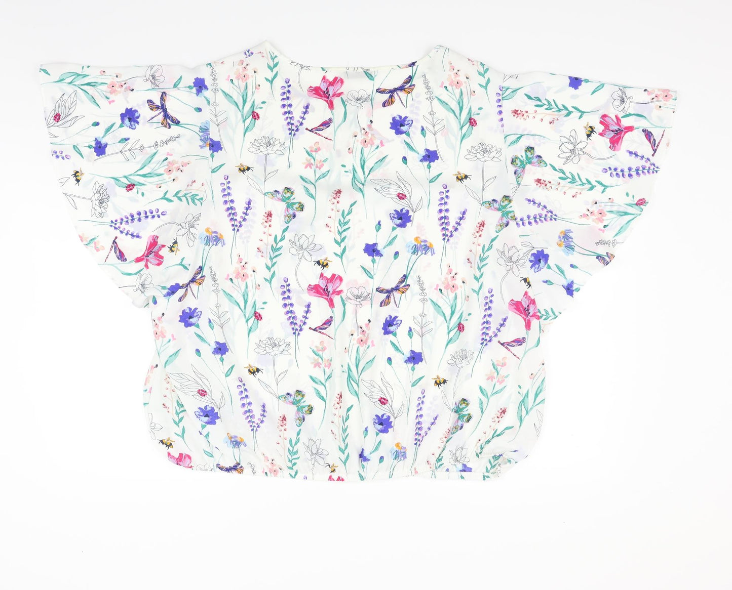 George Womens White Floral  Basic Blouse Size 22