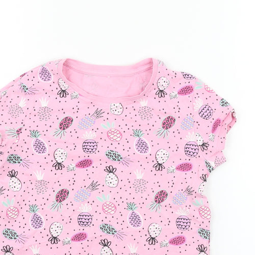 George Girls Pink   Basic T-Shirt Size 7-8 Years  - Pinapple