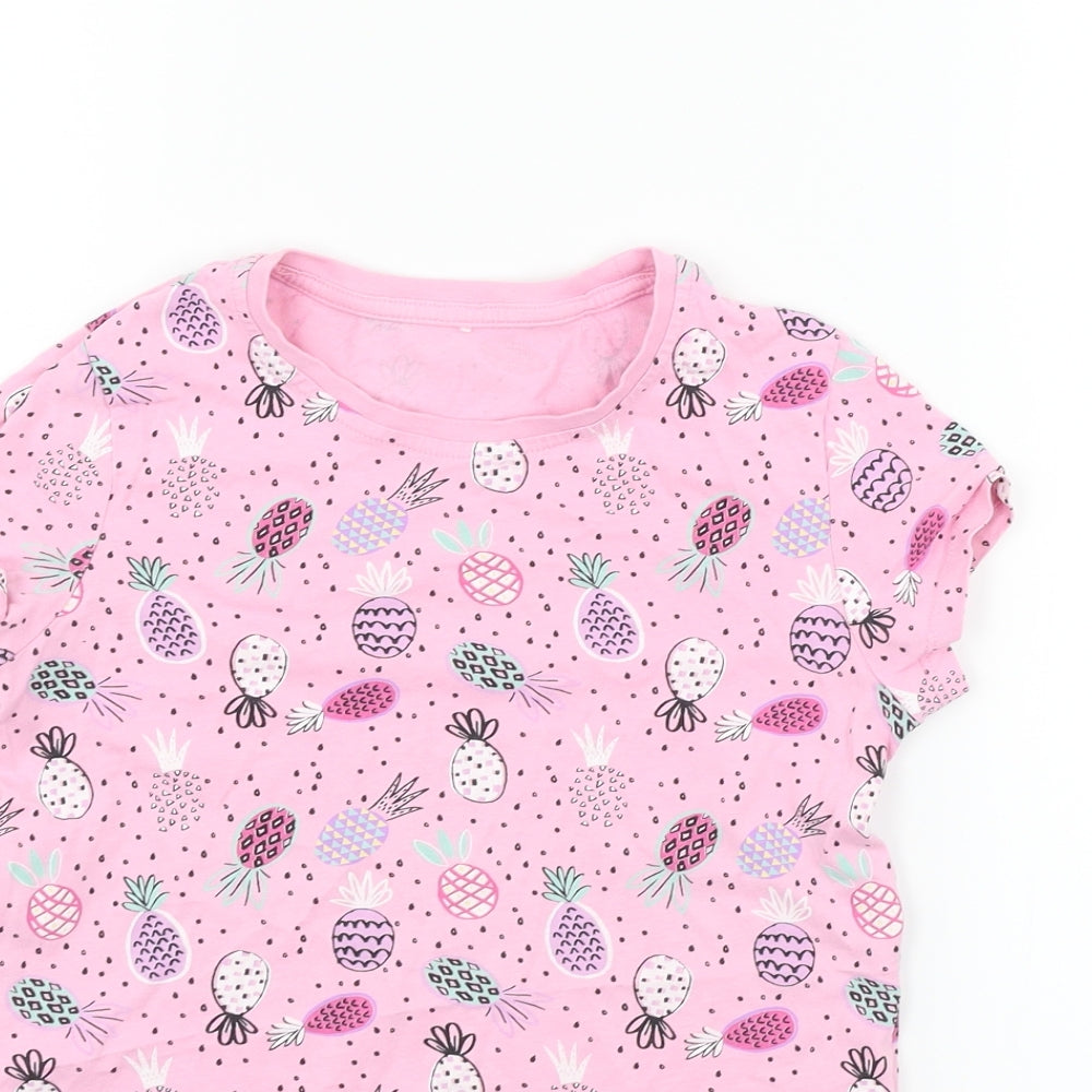 George Girls Pink   Basic T-Shirt Size 7-8 Years  - Pinapple