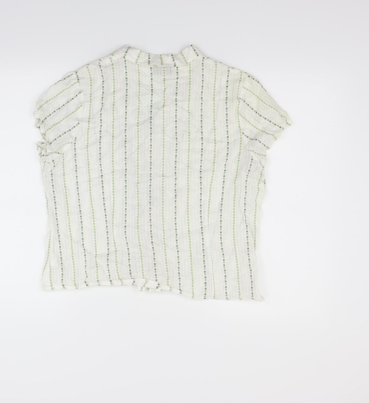 Alex & Co Womens White Striped  Basic Button-Up Size 18