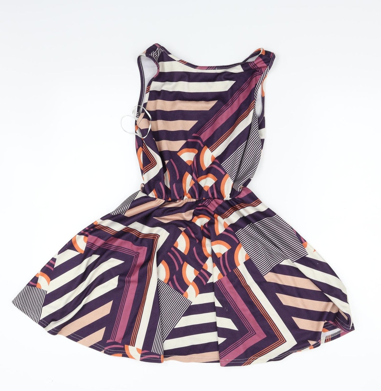 Hotdog Womens Purple Geometric  Fit & Flare  Size M