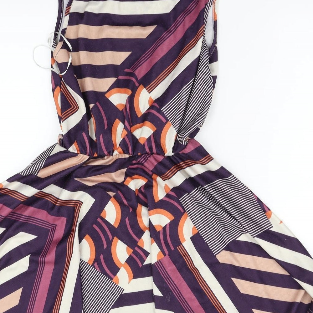 Hotdog Womens Purple Geometric  Fit & Flare  Size M