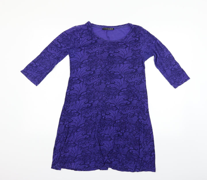 Atmosphere Womens Purple Geometric Fit & Flare Size 12