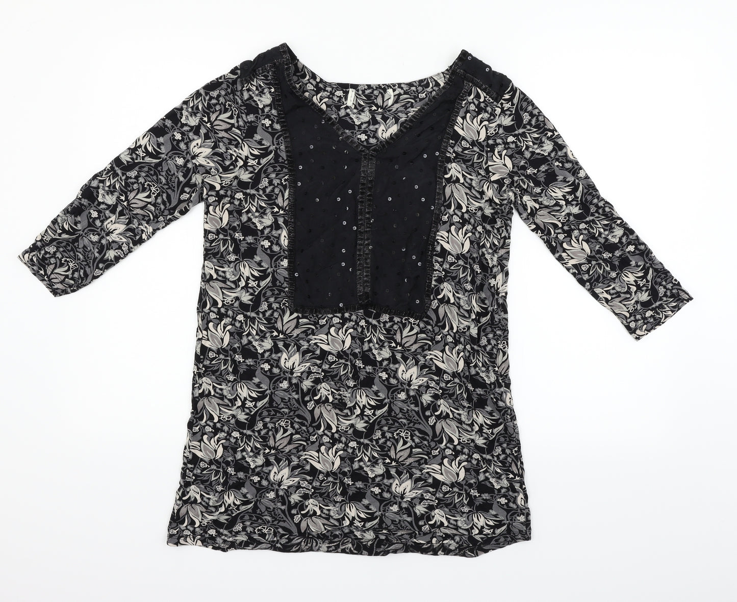 NEXT Womens Black Geometric  Fit & Flare  Size 10