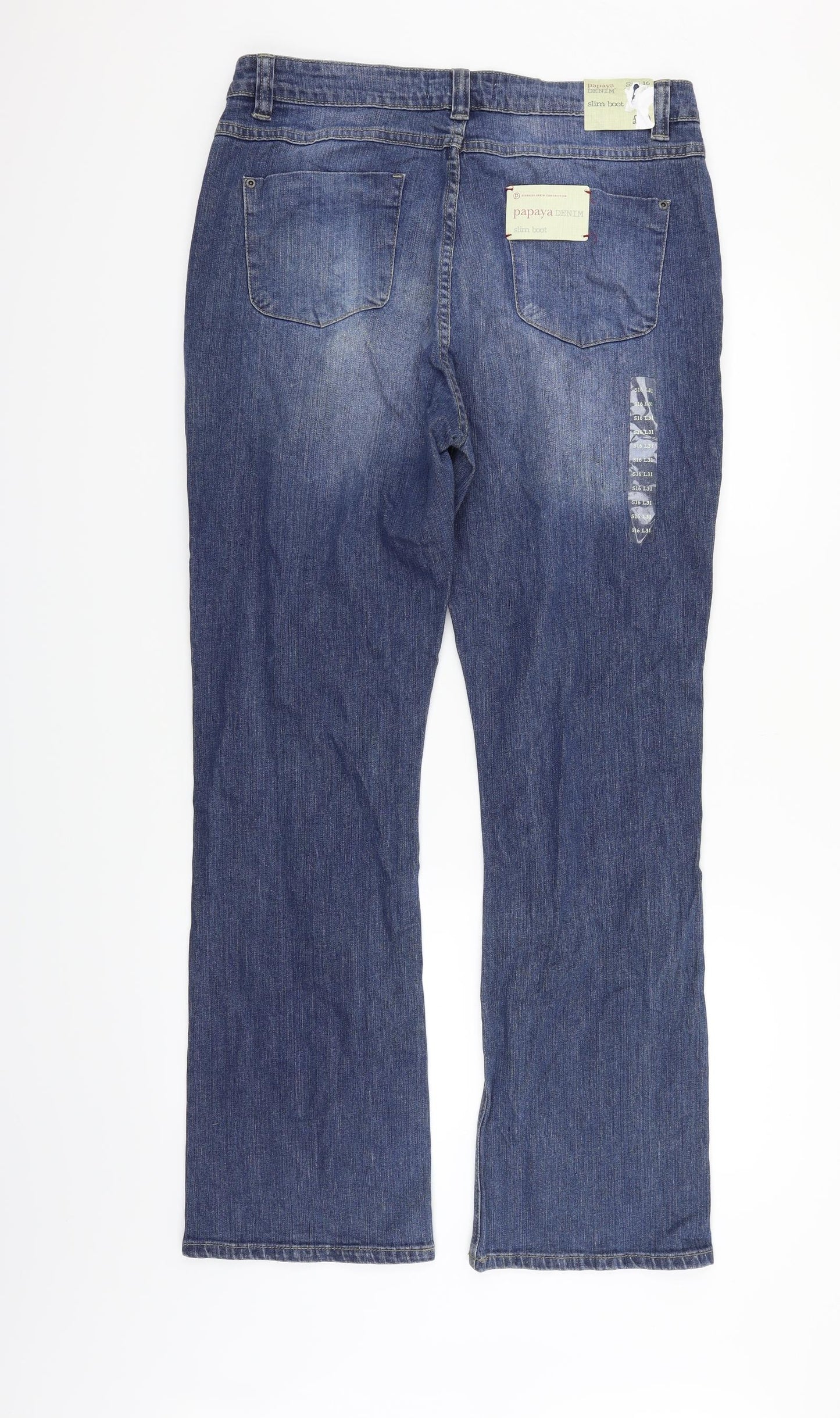 Papaya Womens Blue   Straight Jeans Size 16 L30 in