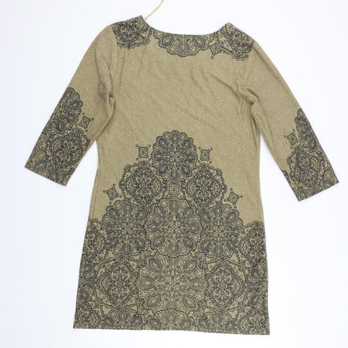 Stockshop Womens Beige Floral  Fit & Flare  Size 14