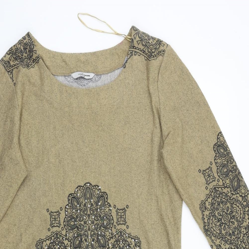 Stockshop Womens Beige Floral  Fit & Flare  Size 14
