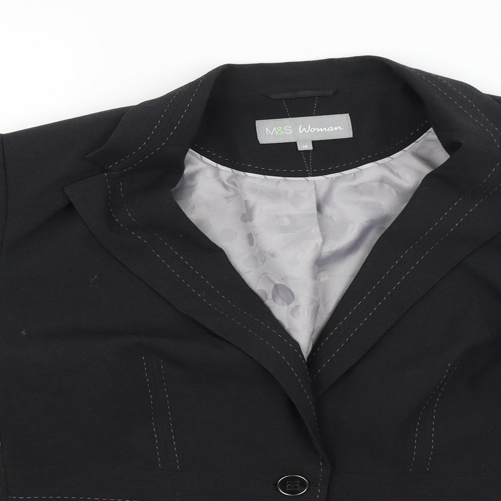 Marks and Spencer Womens Black   Jacket Blazer Size 18