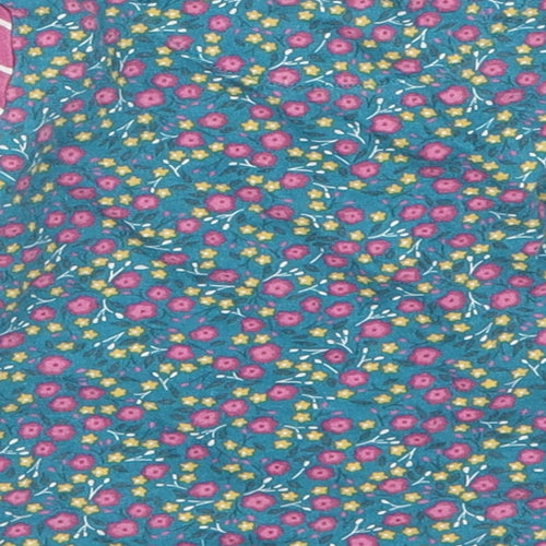 Mothercare Girls Blue Floral  Basic T-Shirt Size 12-18 Months  - Pink Stripes