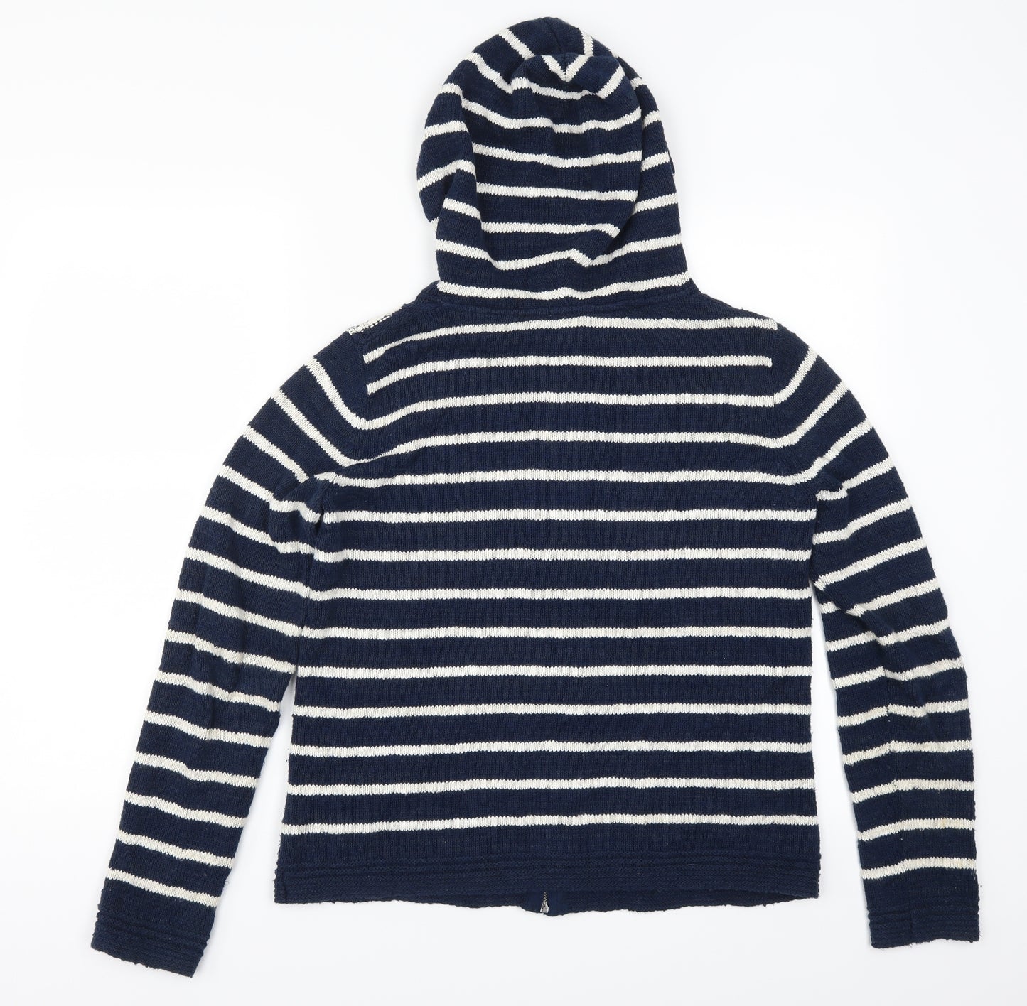 Fat Face Womens Blue Striped  Full Zip Jumper Size 12