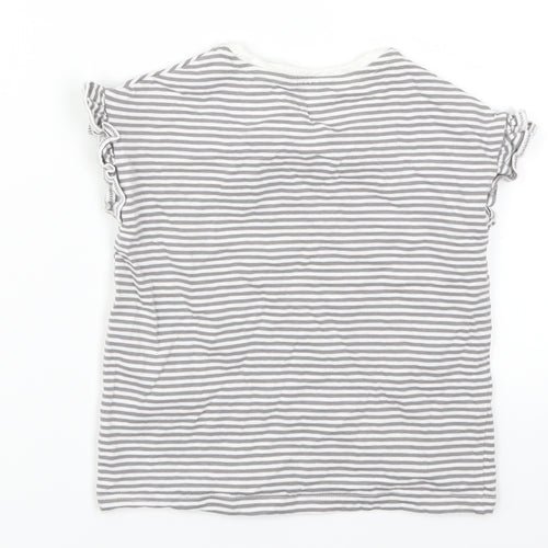 Marks and Spencer Girls Grey Striped  Basic T-Shirt Size 4-5 Years