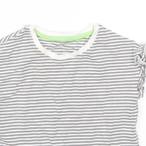 Marks and Spencer Girls Grey Striped  Basic T-Shirt Size 4-5 Years