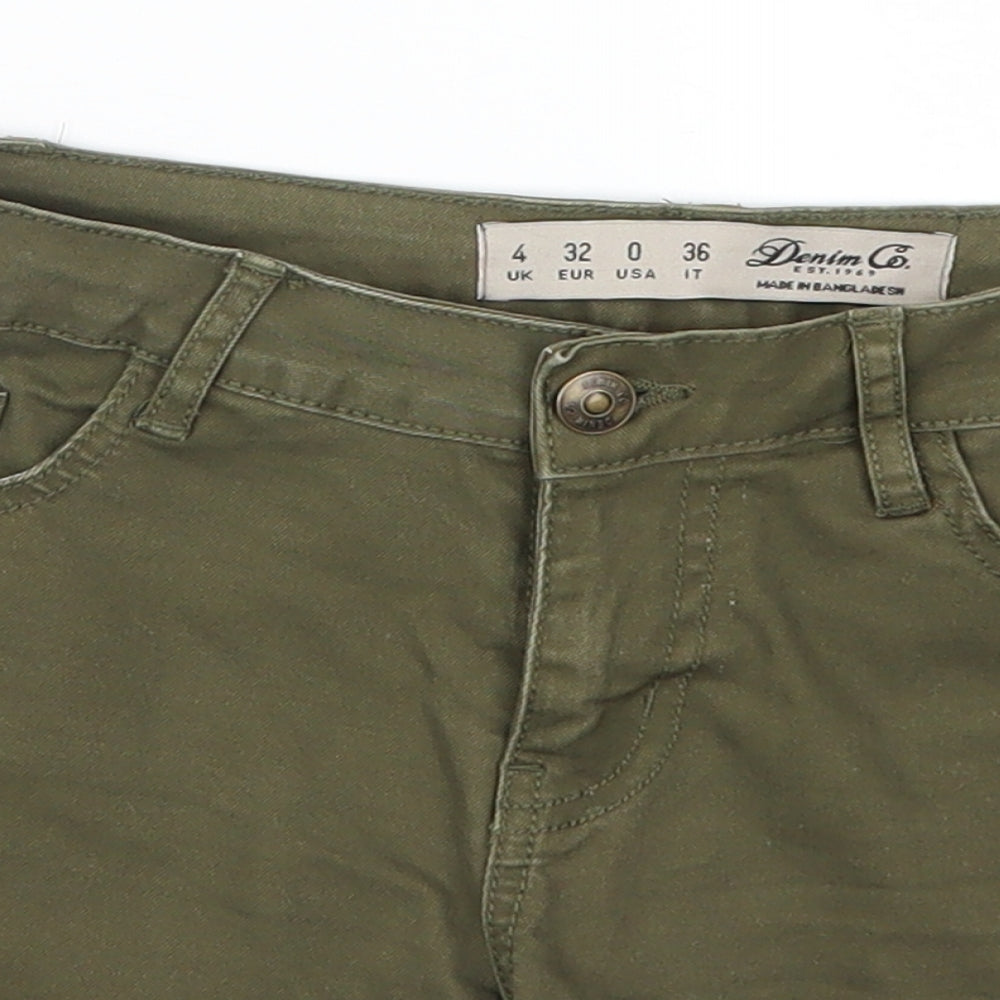 Denim Co Womens Green  Denim Hot Pants Shorts Size 4