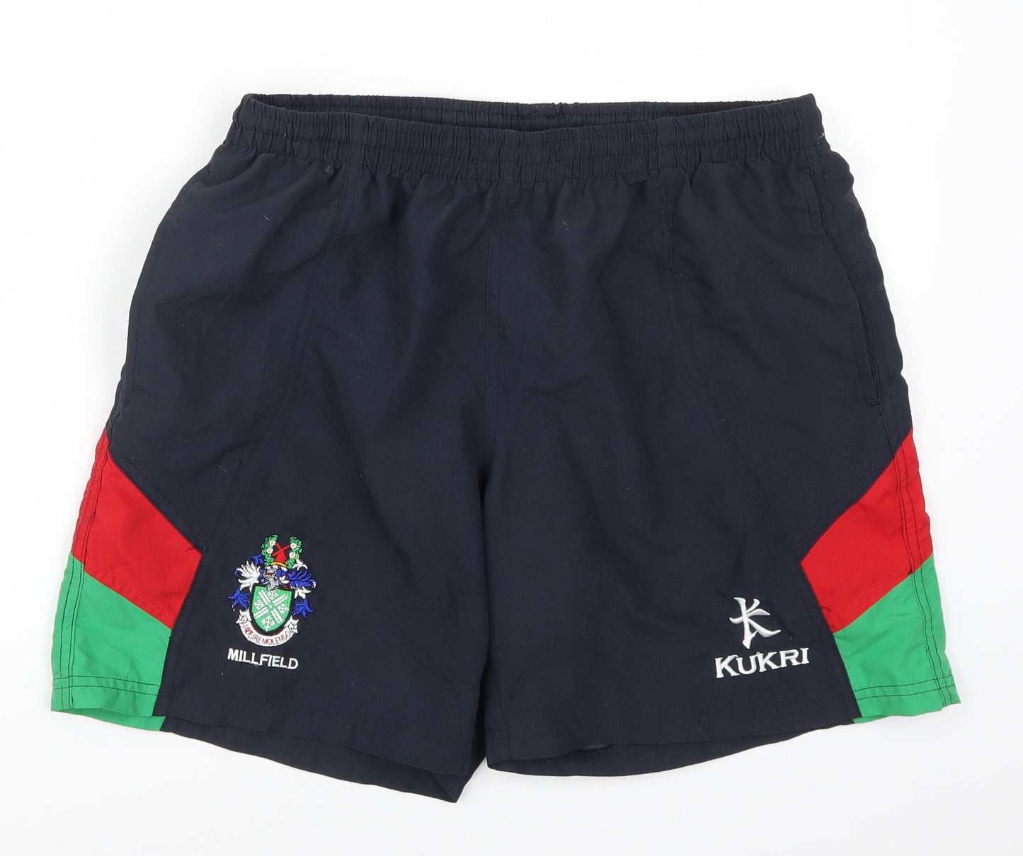 Kukri Mens Blue   Bermuda Shorts Size 34 - Millfield Red and Green