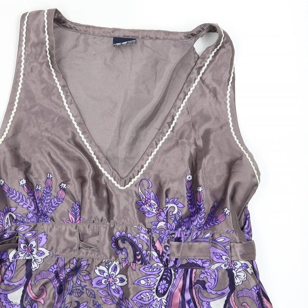 Hoock Womens Purple Paisley  Basic Tank Size 14