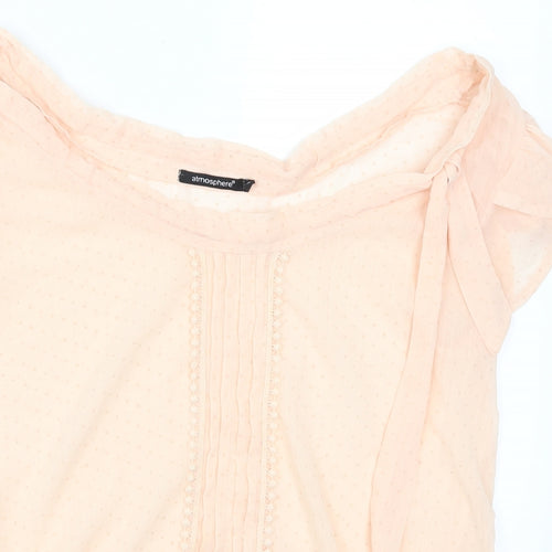 Atmosphere Womens Pink Polka Dot  Basic Button-Up Size 12