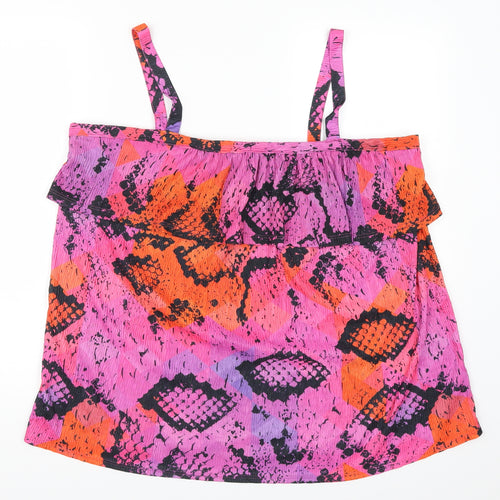 George Womens Pink Animal Print  Basic Tank Size 18