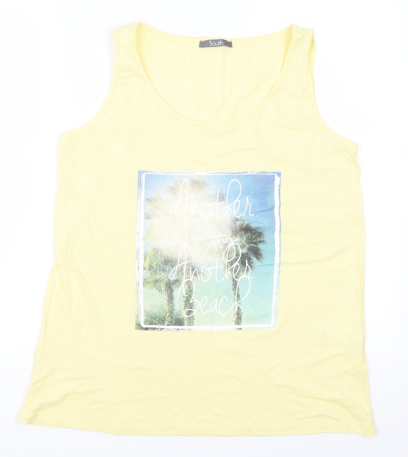 South Womens Yellow   Basic Tank Size 14  - Another Day Another Beach