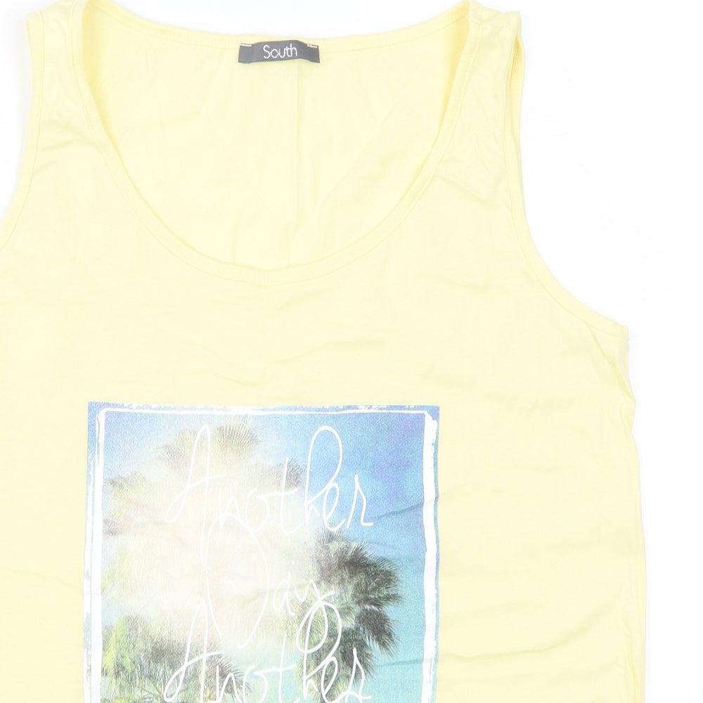 South Womens Yellow   Basic Tank Size 14  - Another Day Another Beach