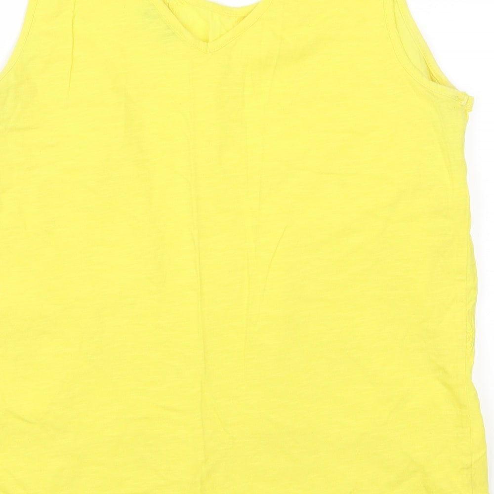 Papaya Womens Yellow Floral  Basic Tank Size 16