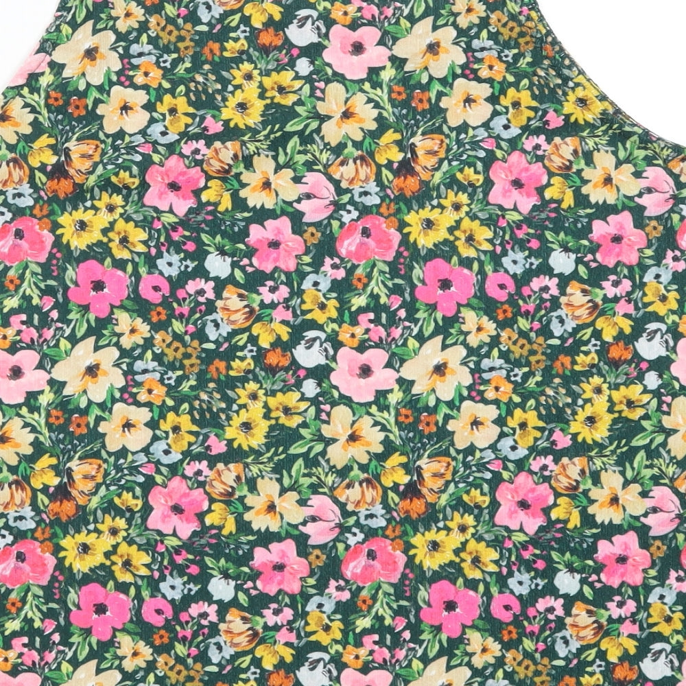 TU Womens Green Floral  Basic Tank Size 18