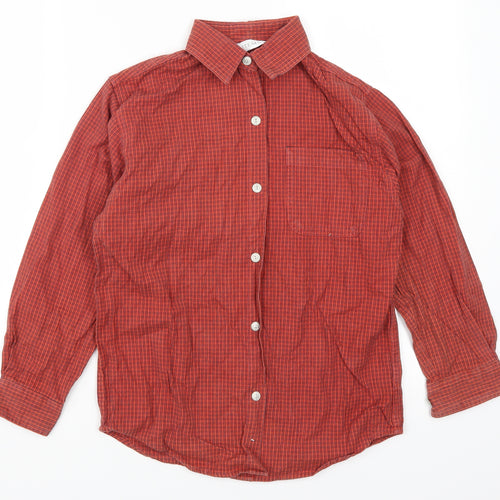 Tesco Boys Red Check  Basic Button-Up Size 9-10 Years