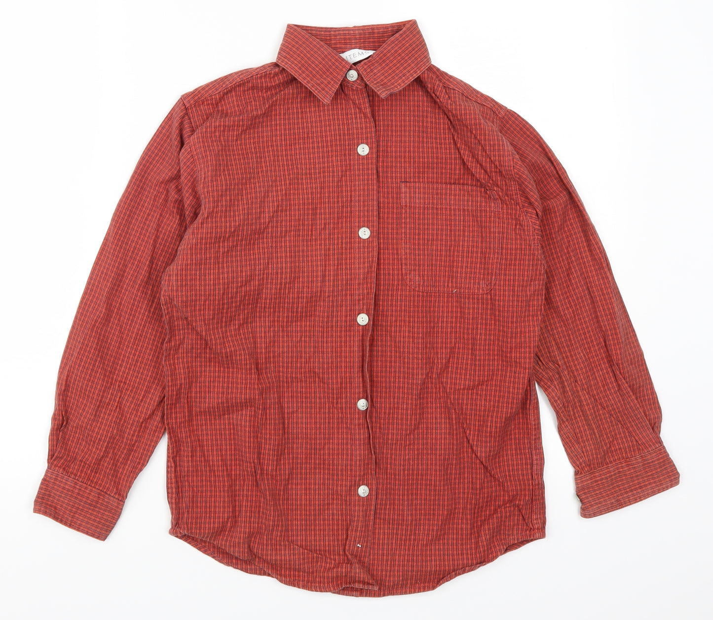 Tesco Boys Red Check  Basic Button-Up Size 9-10 Years