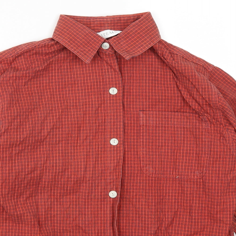 Tesco Boys Red Check  Basic Button-Up Size 9-10 Years
