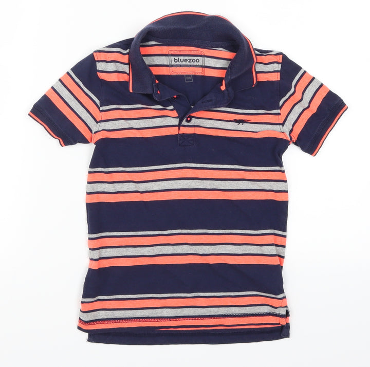 Blue Zoo Boys Blue Striped Basic Polo Size 5-6 Years - Pink