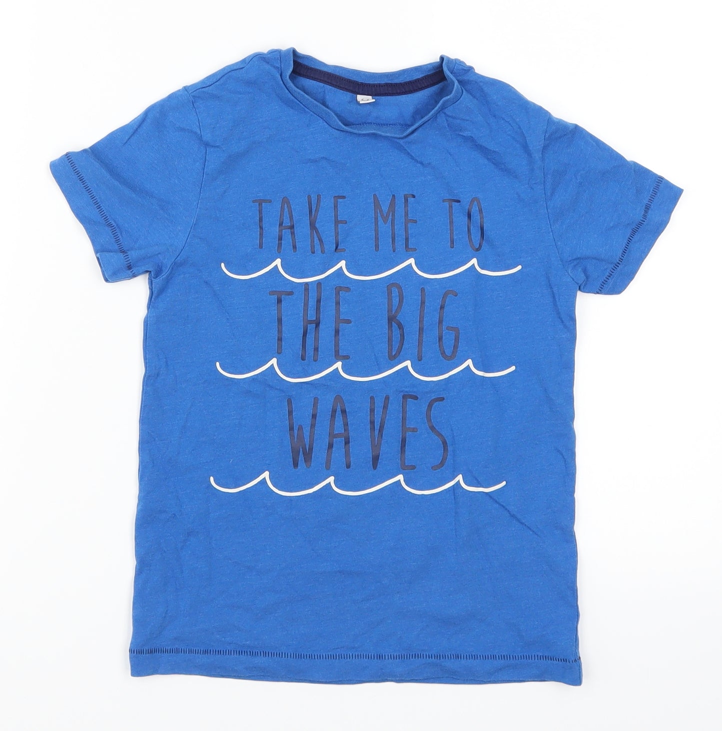 Marks and Spencer Boys Blue   Basic T-Shirt Size 5-6 Years  - Take Me To The Big Waves