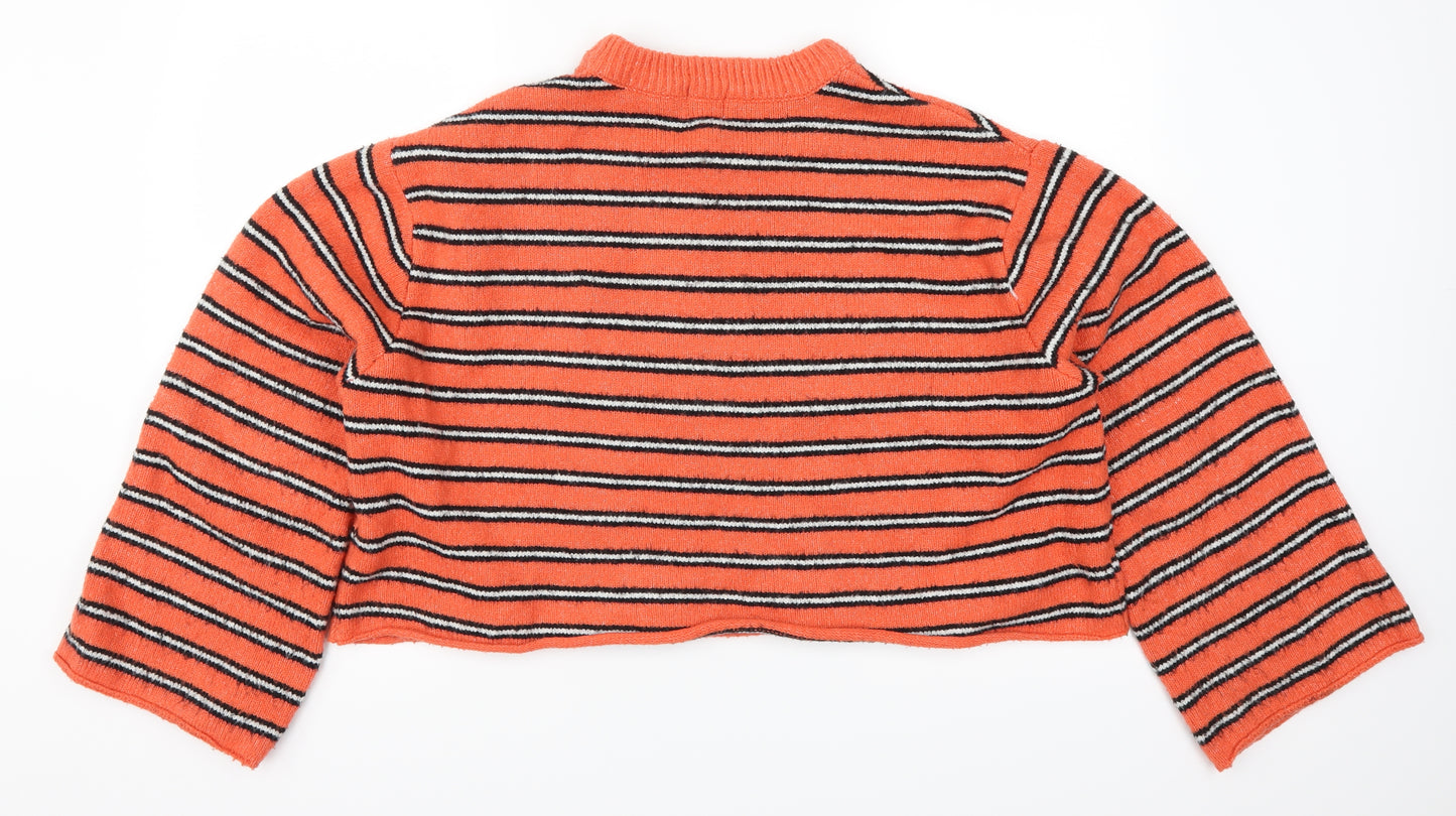 Lauren Taylor Womens Pink Striped  Pullover Jumper Size L