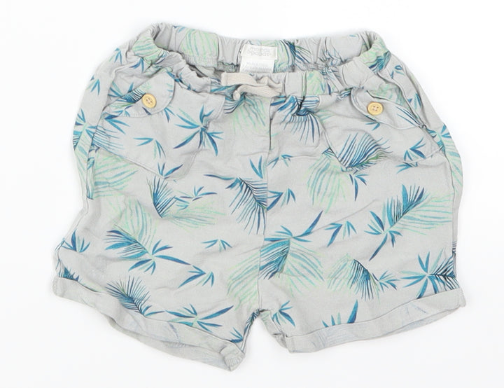 mamas & papas Boys Grey Cropped Trousers Size 18-24 Months - Leaf Print