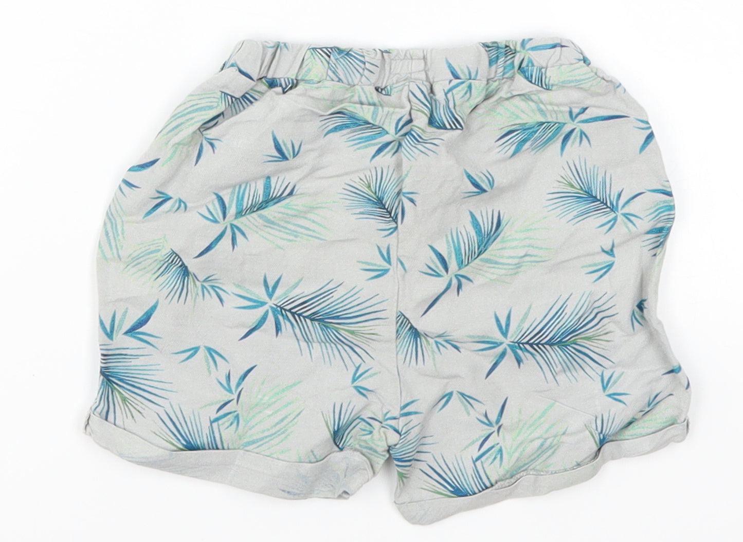 mamas & papas Boys Grey   Cropped Trousers Size 18-24 Months  - Leaf Print