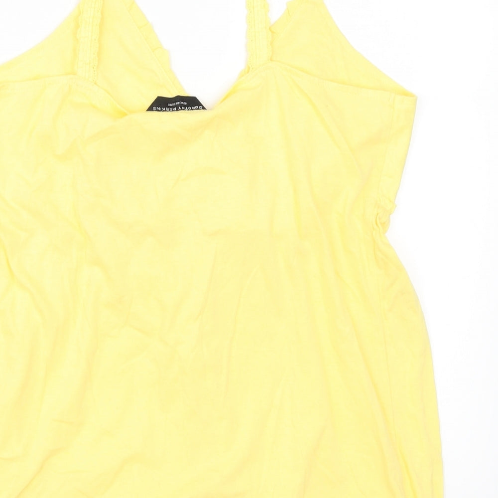 Dorothy Perkins Womens Yellow   Basic Tank Size 16
