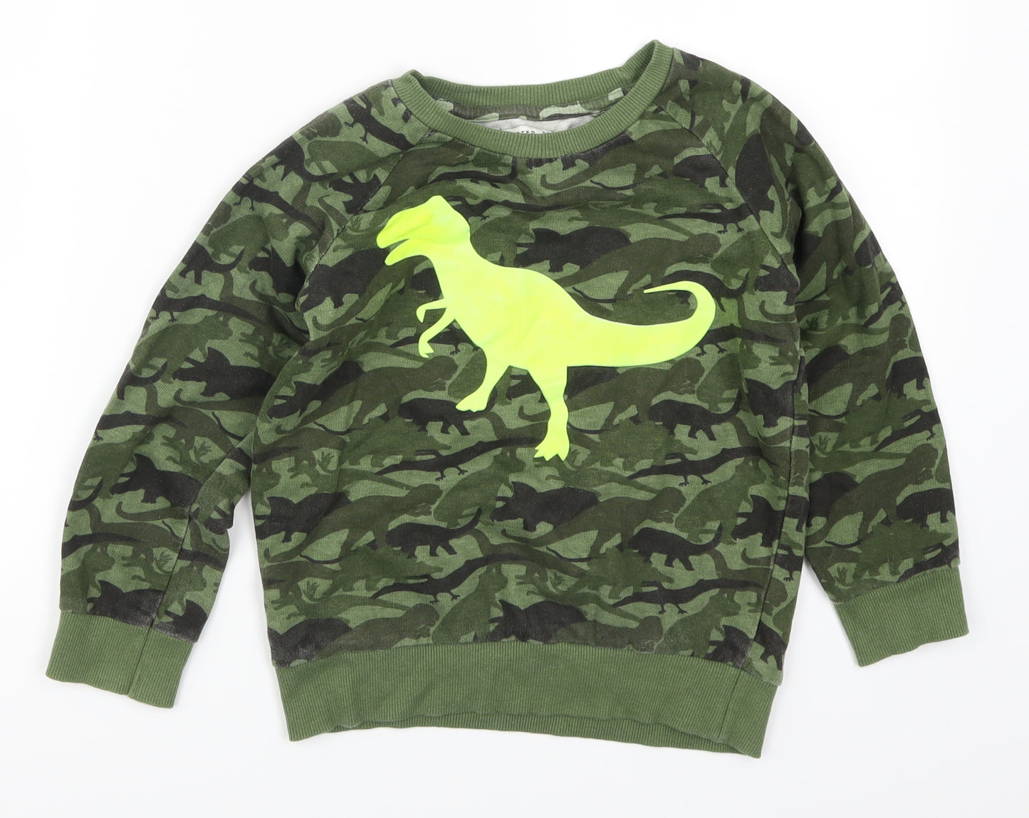 Crafted Boys Green   Pullover Sweatshirt Size 6-7 Years  - Dinosaur
