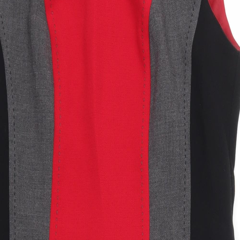 Marks and Spencer Womens Red Striped  Pencil Dress  Size 14