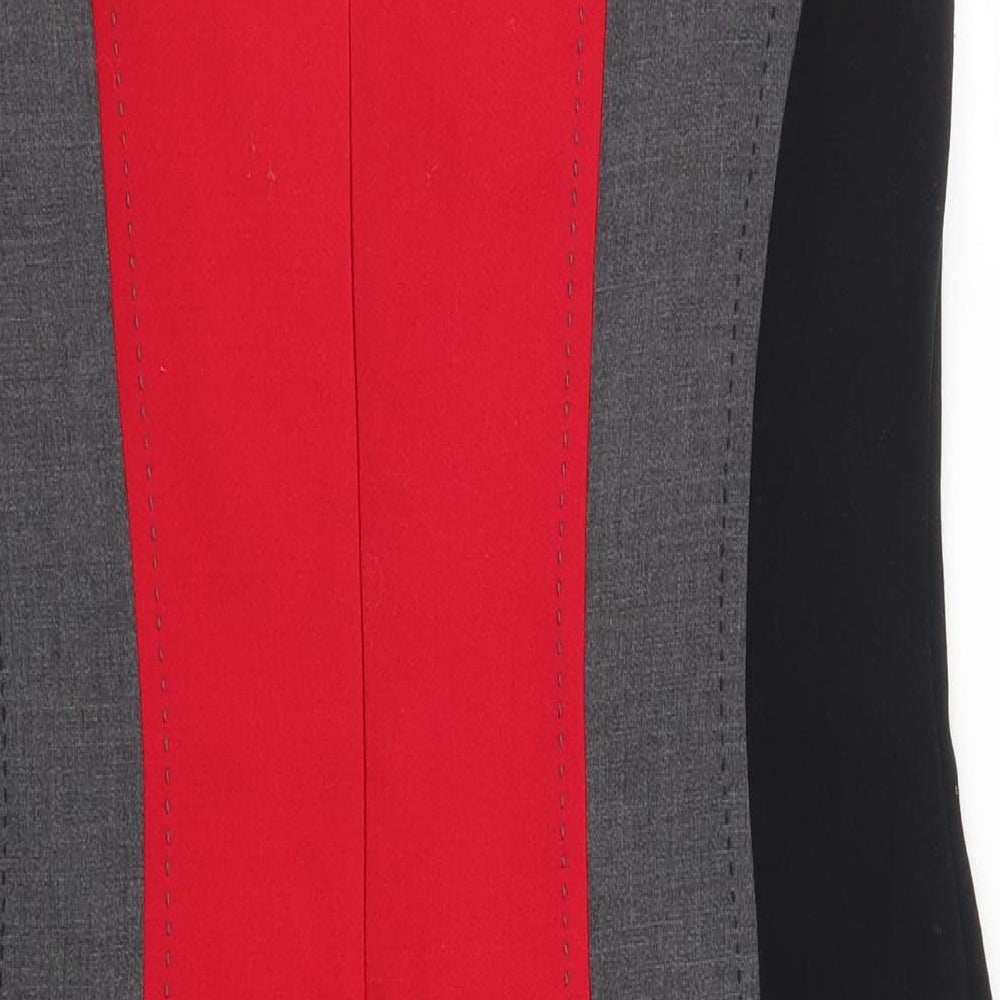 Marks and Spencer Womens Red Striped  Pencil Dress  Size 14
