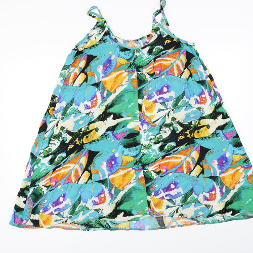 Papaya  Womens Green Floral  Basic T-Shirt Size M