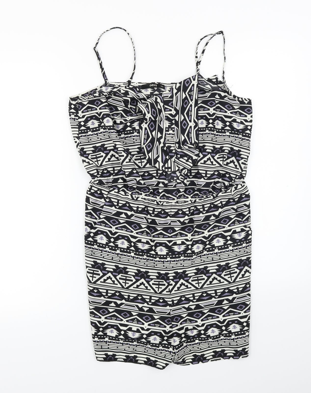 Oasis  Womens Black Herringbone  Jumpsuit One-Piece Size 8