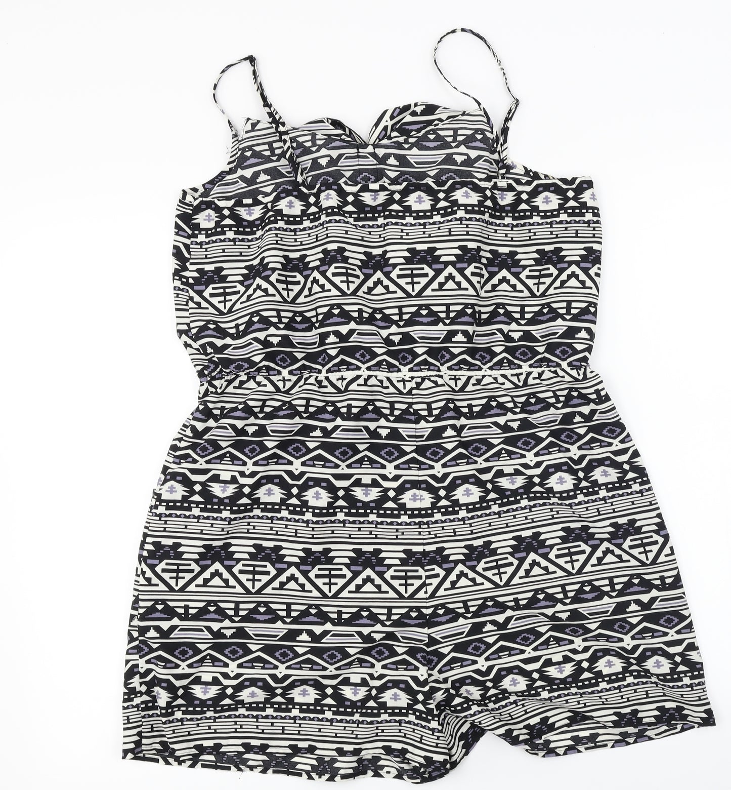 Oasis  Womens Black Herringbone  Jumpsuit One-Piece Size 8