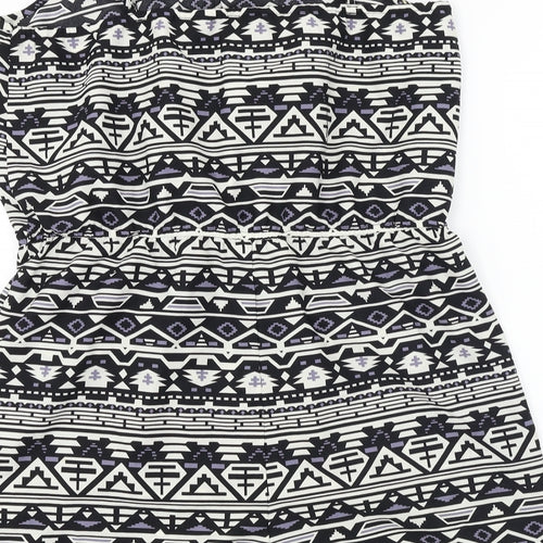 Oasis  Womens Black Herringbone  Jumpsuit One-Piece Size 8