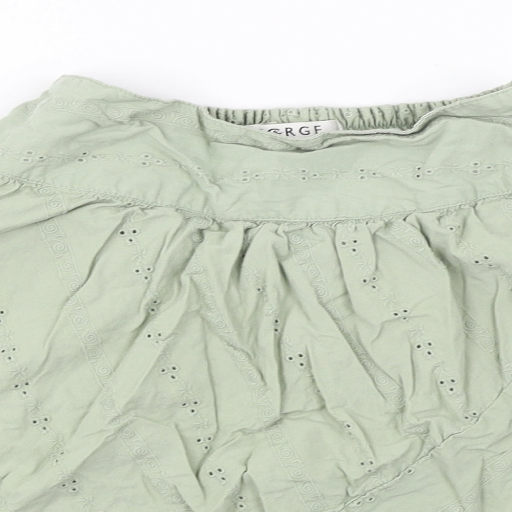 George  Girls Green   A-Line Skirt Size 6-7 Years