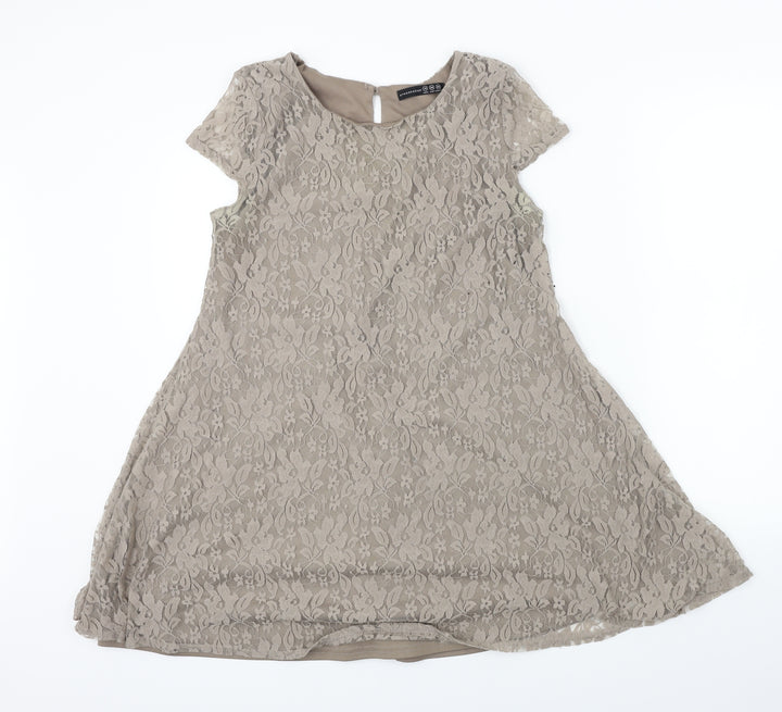 Atmosphere Womens Grey Floral A-Line Size 10